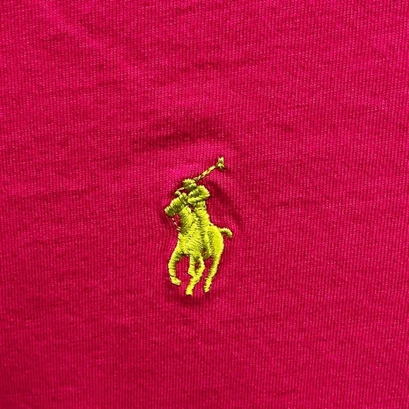 Ralph Lauren Bright Pink Cotton Tee with Logo Medium - Picture 3 of 8